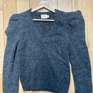 Nation LTD Dark Gray V-Neck Alpaca Sweater